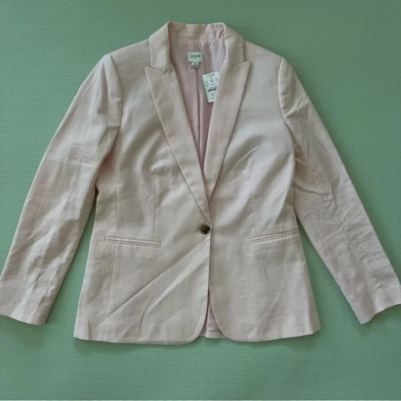 J. Crew Blush Pink Linen Blend Blazer NWT - Picture 1 of 9
